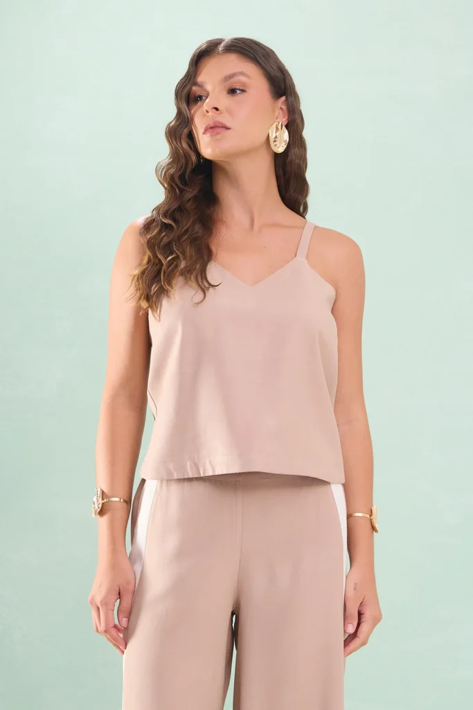 Blusa Alça Decote V Viscose