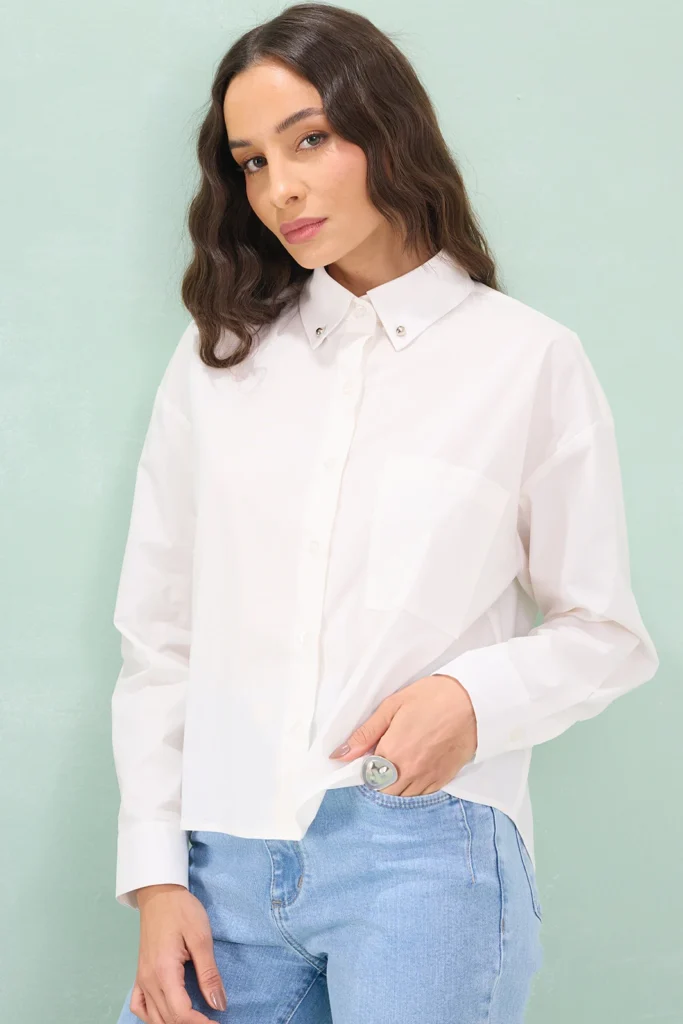 Camisa Manga Longa Com Bolso Tricoline