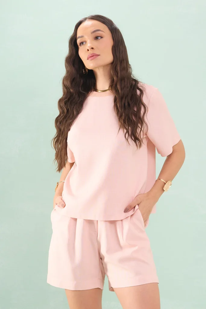 Blusa Gola Com Ribana Linho