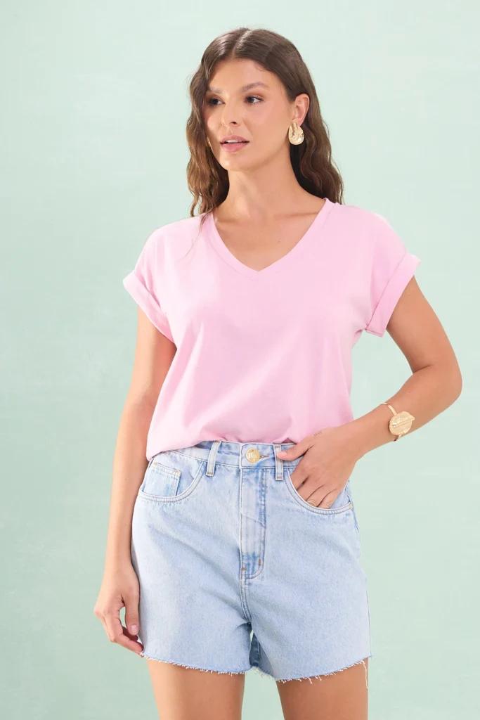 Short Jeans Marmorizado Barra Desfiada