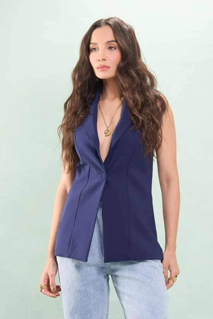 Colete Com Gola Alfaiataria